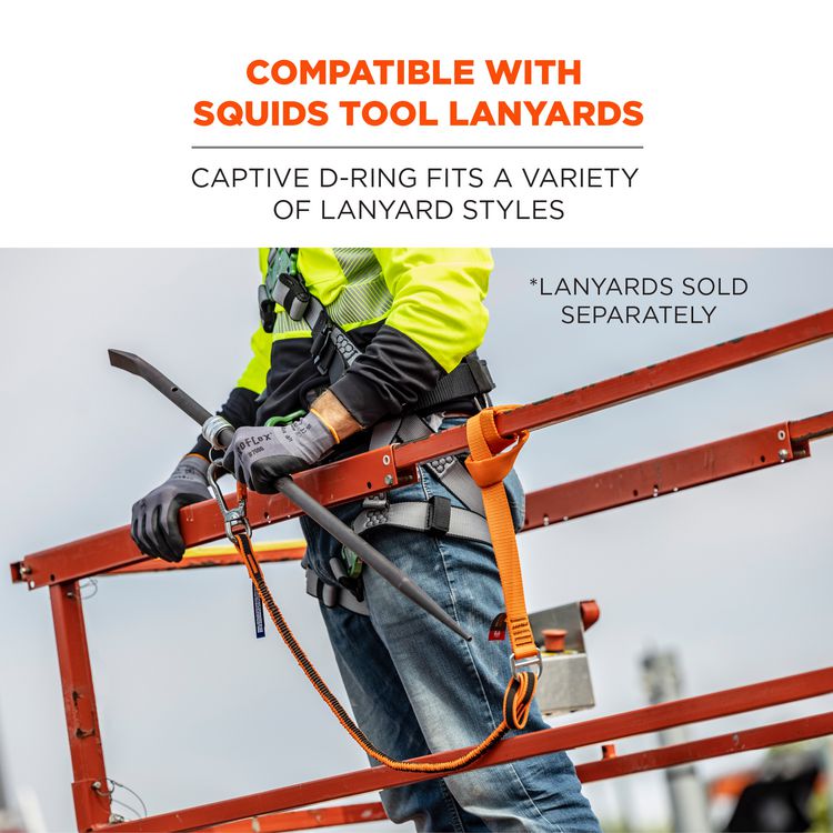 Squids 3177 Anchor Choke Strap for Tool Tethering, 60 lb Max Safe Working Capacity, 28" Long, Orange