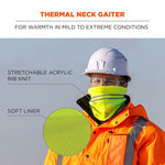 N-Ferno 6961 Reflective Winter Neck Gaiter, One Size Fits Most, Lime