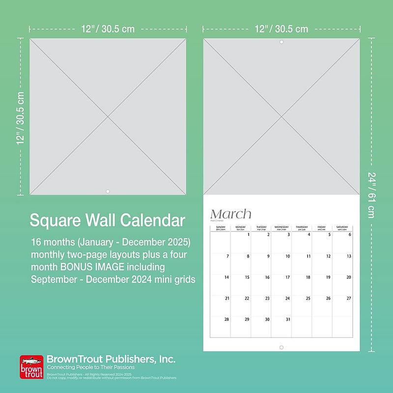 2025 BrownTrout Ancient Egypt 12" x 24" Monthly Square Wall Calendar, (9781975478032)