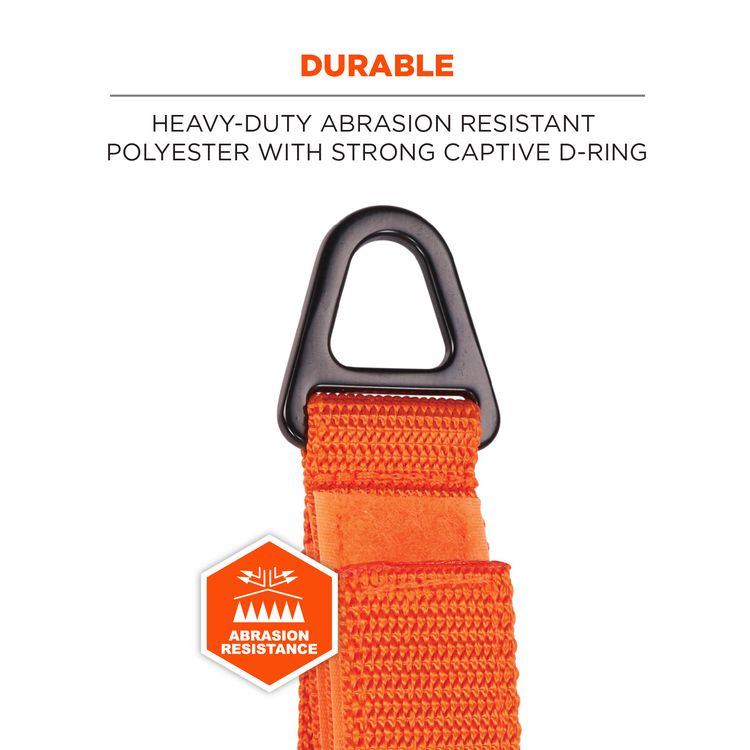 Squids 3172 Anchor Strap Hook and Loop Closure for Tool Tethering, 5 lb Max Working Capacity, 5" Long, Orange, 2/Pack