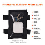 Squids 3387 Dual Band Arm ID/Badge Holder with Zipper, Vertical, Black, 3.75 x 5.75 for 2.75 x 4.75 Insert