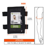 Squids 3387 Dual Band Arm ID/Badge Holder with Zipper, Vertical, Black, 3.75 x 5.75 for 2.75 x 4.75 Insert