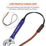 Squids 3104F(x) Tool Lanyard with Carabiner/Choke Loop, 10 lb Max Working Capacity, 38" to 48" Long, Gray/Orange
