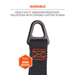 Squids 3171 Anchor Strap Belt Loop Attachment for Tool Tethering, 5 lb Max Working Capacity, 5" Long, Black, 2/Pack
