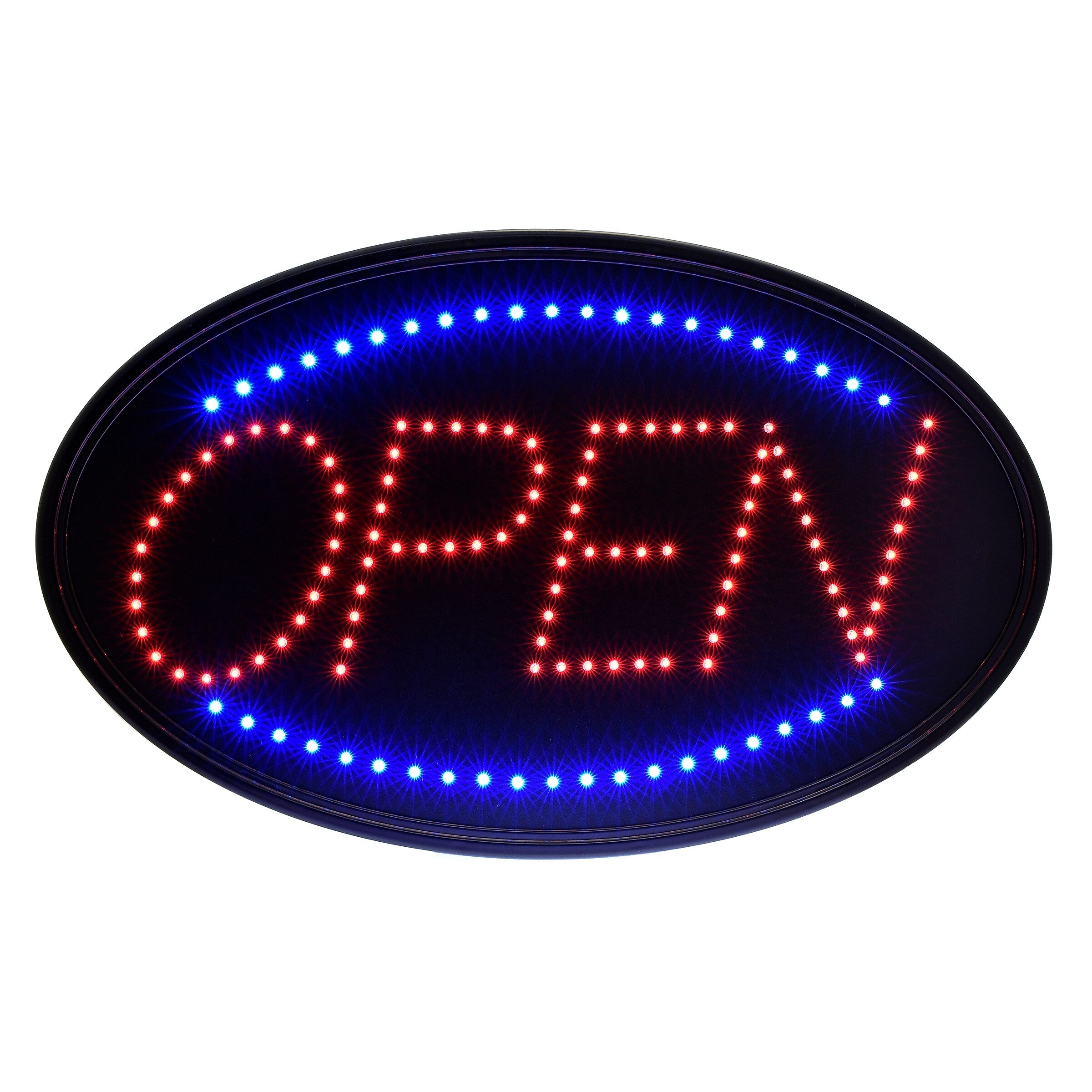 Alpine Industries Open Indoor LED Oval Sign,  23" x 14", 2/Pack (497-02-2PK)
