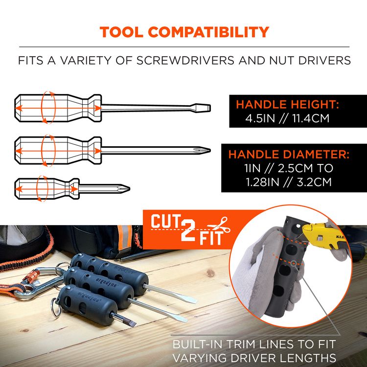 Squids 3745 Tool Grip and Tether Attachment Point, 1 lb Max Working Capacity, 5.5" Long, Black, 2/Pack