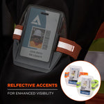 Squids 3386 Arm Band ID/Badge Holder, Vertical, Hi-Vis Orange, 3.75 x 4.25 Holder, 2.5 x 4 Insert, 10/Pack