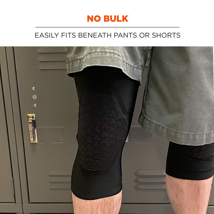 Proflex 525 Lightweight Padded Knee Sleeves, Slip-On, X-Large+, Black, Pair