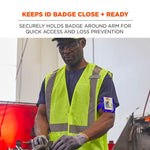 Squids 3386 Arm Band ID/Badge Holder, Vertical, Blue, 3.75 x 4.25 Holder, 2.5 x 4 Insert, 10/Pack
