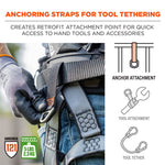 Squids 3171 Anchor Strap Belt Loop Attachment for Tool Tethering, 5 lb Max Working Capacity, 5" Long, Black, 2/Pack