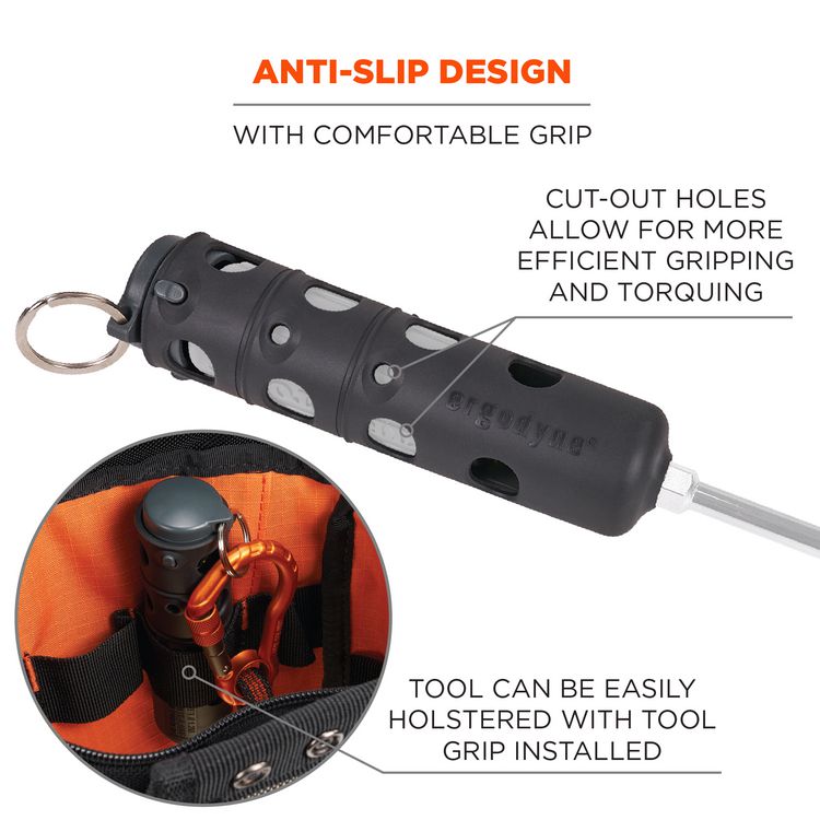 Squids 3745 Tool Grip and Tether Attachment Point, 1 lb Max Working Capacity, 5.5" Long, Black, 2/Pack