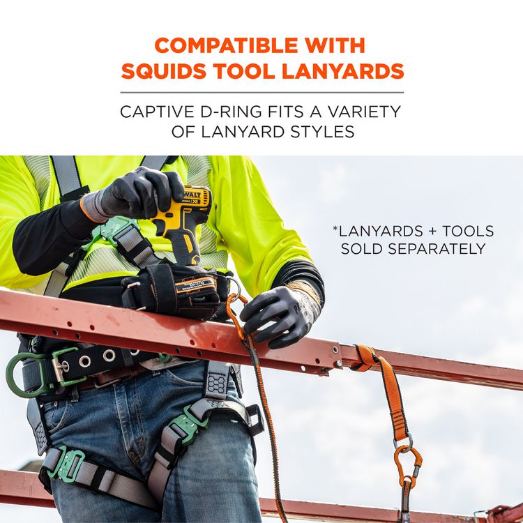 Squids 3174 Anchor Choke Strap for Tool Tethering, 25 lb Max Safe Working Capacity, 15" Long, Orange