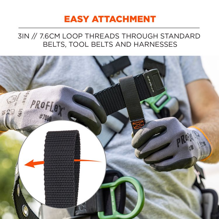 Squids 3171 Anchor Strap Belt Loop Attachment for Tool Tethering, 5 lb Max Working Capacity, 5" Long, Black, 2/Pack