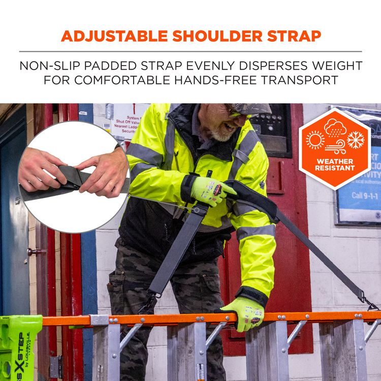 Arsenal 5302 Ladder Shoulder Lifting Strap, Supports Up to 100 lb, 2 x 4 x 10.5, Black