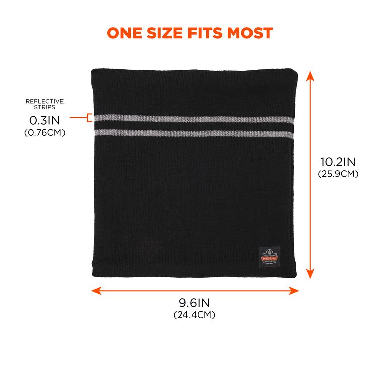N-Ferno 6961 Reflective Winter Neck Gaiter, One Size Fits Most, Black