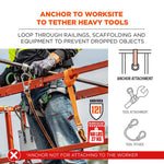 Squids 3177 Anchor Choke Strap for Tool Tethering, 60 lb Max Safe Working Capacity, 28" Long, Orange