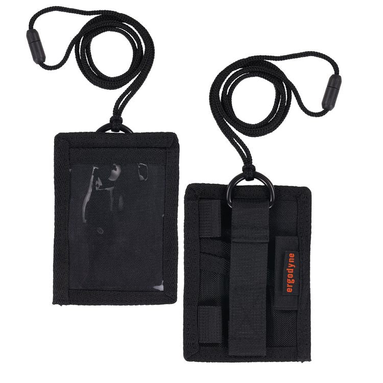 Squids 3389 Wallet ID/Badge Holder,Horizontal/Vertical, Black, 3.75 x 5 for 2.75 x 3.5 Insert, 18" Cord