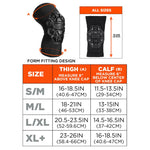 ProFlex 550 Padded Knee Sleeves with 3-Layer Foam Cap, Slip-On, X-Large+, Black, Pair