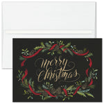"Merry Christmas Pine Cones" Holiday Card w/ White Unlined Envelope, 250/BX