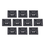 Squids 3701 Mini Adhesive Mount Replacements, 2 lb Max Safe Working Capacity, 0.9" Long, Black,10/Pack