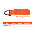 Squids 3172 Anchor Strap Hook and Loop Closure for Tool Tethering, 5 lb Max Working Capacity, 5" Long, Orange, 2/Pack