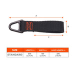 Squids 3171 Anchor Strap Belt Loop Attachment for Tool Tethering, 5 lb Max Working Capacity, 5" Long, Black, 2/Pack