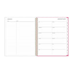 Roosevelt Pink Academic Weekly/Monthly Planner, Floral Artwork, 11" x 8.5", Pink/Gray Cover, 12-Month (July-June): 2025-2026