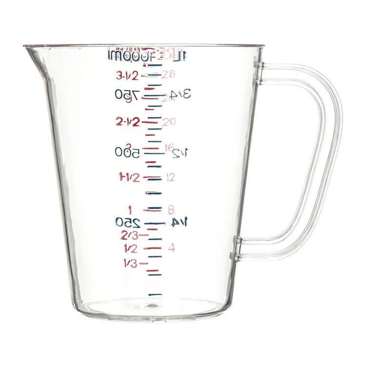 Commercial Measuring Cup, 1 qt, Plastic, Clear
