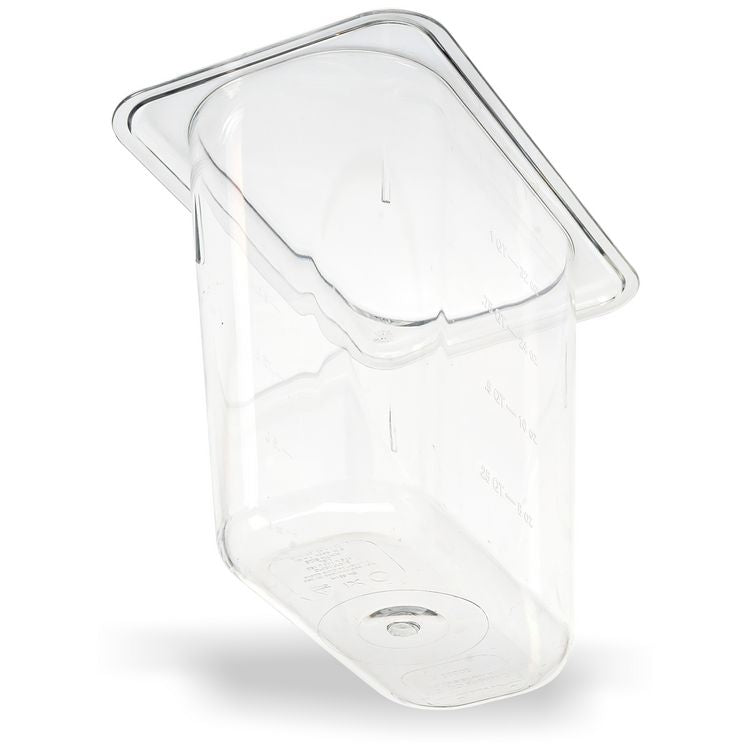StorPlus Polycarbonate Food Pan, 1.4 qt, 4.25 x 6.93 x 6, Clear, Plastic