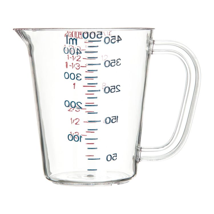 Commercial Measuring Cup, 1 pt, Plastic, Clear