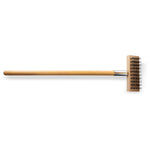 Sparta Broiler Master Grill Brush and Scraper with Handle, Metal Bristles, 30", Natural Wood Handle