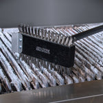 Sparta Broiler Master Grill Brush and Scraper with Handle, Metal Bristles, 30.5" Black Wood Handle