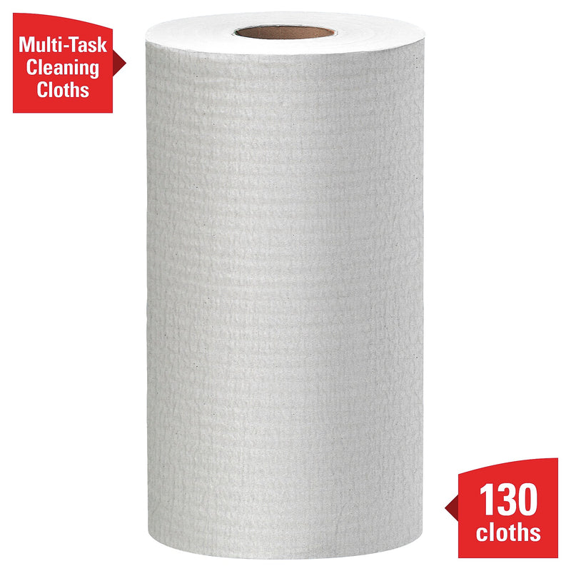 WypAll GeneralClean X60 Cleaning Cloths, 9.8" x 12.2", White, 130 Sheets/Roll, 12 Rolls/Carton (35401)