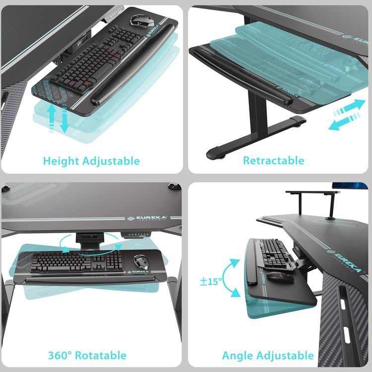 Aero Standing Desk, 71.93" x 29.93" x 34.62" to 53.18", Black