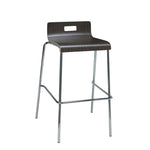 Pedestal Bistro Table with Four Espresso Jive Series Barstools, Square, 36 x 36 x 41, Designer White