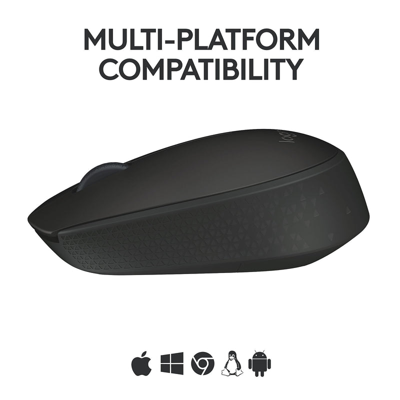 Logitech M170 Wireless Ambidextrous Optical Mouse, Black (910-004940)