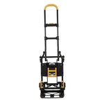 2-in-1 Folding Hand Truck, 300 lb Capacity, 17" x 30.5" x 33.5", Black/Yellow