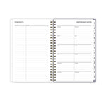 Tula Weekly/Monthly Planner, Floral Artwork, 8" x 5", Purple/Pink/White Cover, 12-Month (Jan to Dec): 2025