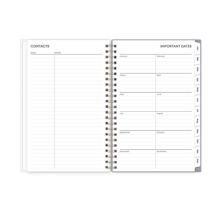 Tula Weekly/Monthly Planner, Floral Artwork, 8" x 5", Purple/Pink/White Cover, 12-Month (Jan to Dec): 2025
