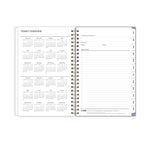Tula Weekly/Monthly Planner, Floral Artwork, 8" x 5", Purple/Pink/White Cover, 12-Month (Jan to Dec): 2025