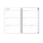 Tula Weekly/Monthly Planner, Floral Artwork, 8" x 5", Purple/Pink/White Cover, 12-Month (Jan to Dec): 2025