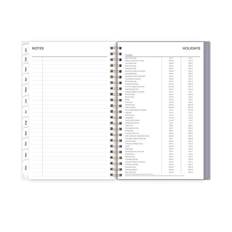 Tula Weekly/Monthly Planner, Floral Artwork, 8" x 5", Purple/Pink/White Cover, 12-Month (Jan to Dec): 2025