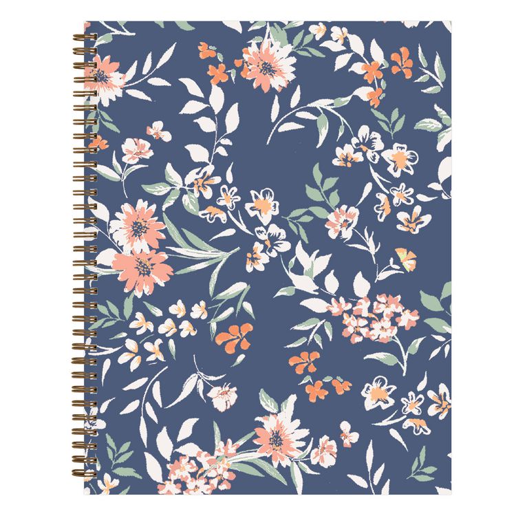 One Tree Planted Effie Weekly/Monthly Planner, Floral Artwork, 11" x 8.5", Blue/Peach/Green Cover, 12-Month (Jan-Dec): 2025