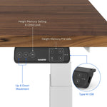 FlexiSpot E7COMMERCIAL 60''W Electric Height Adjustable Standing Desk, Black Walnut/White (E7WCOM6030-BW)