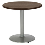Pedestal Table with Four Navy Kool Series Chairs, Round, 36" Dia x 29h, Studio Teak