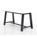 Midtown Dining Table with Four Lime Green Kool Series Chairs, 36 x 72 x 30, Designer White