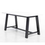 Midtown Bistro Dining Table with Four Brownstone Kool Barstools, 36 x 72 x 41, Designer White