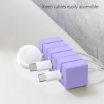 Function101 Cable Blocks, Magnetic Cable Organizers, Purple, 3/Pack (F101-CBXP3)