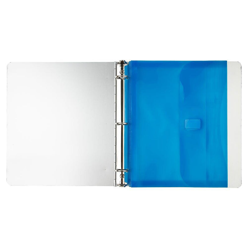 JAM Paper Poly Binder Pocket, 3-Hole Punched, Blue, 12/Pack (218VB1BU)