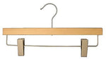 Nahanco 14" Wood Skirt/Slack Hanger With Clips, Natural, 100/Pack (21014RC)